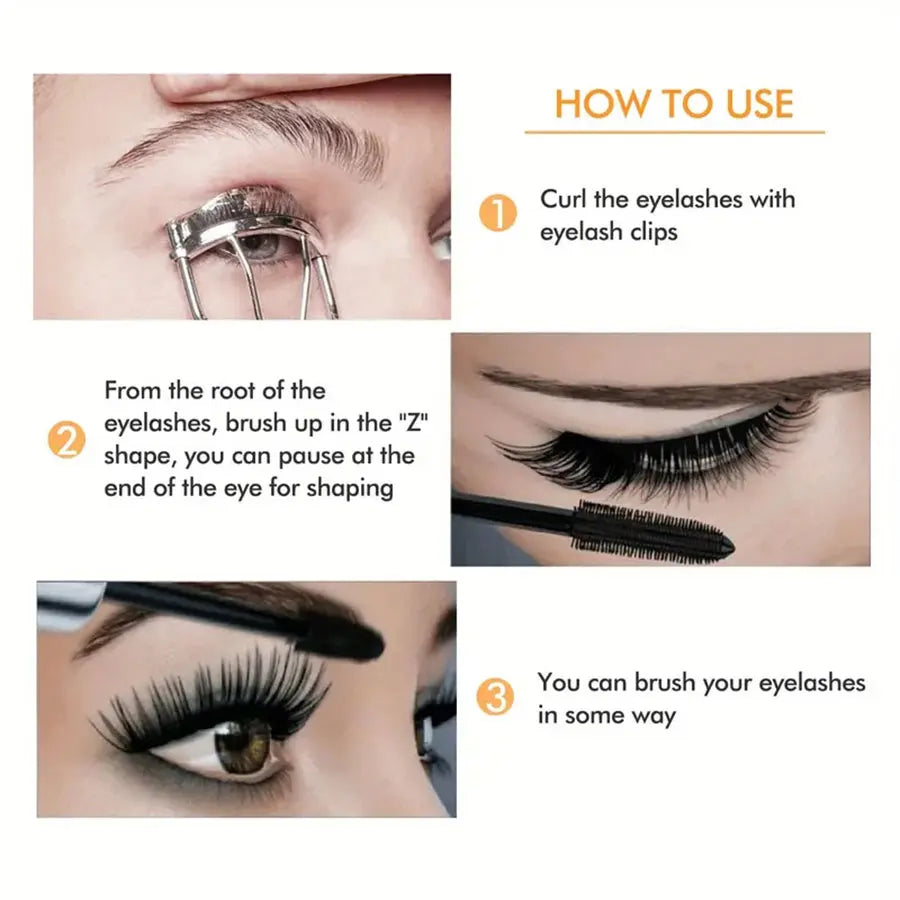 Mascara 4D Waterproof Volume & Longueur – Effet Recourbant Longue Tenue
